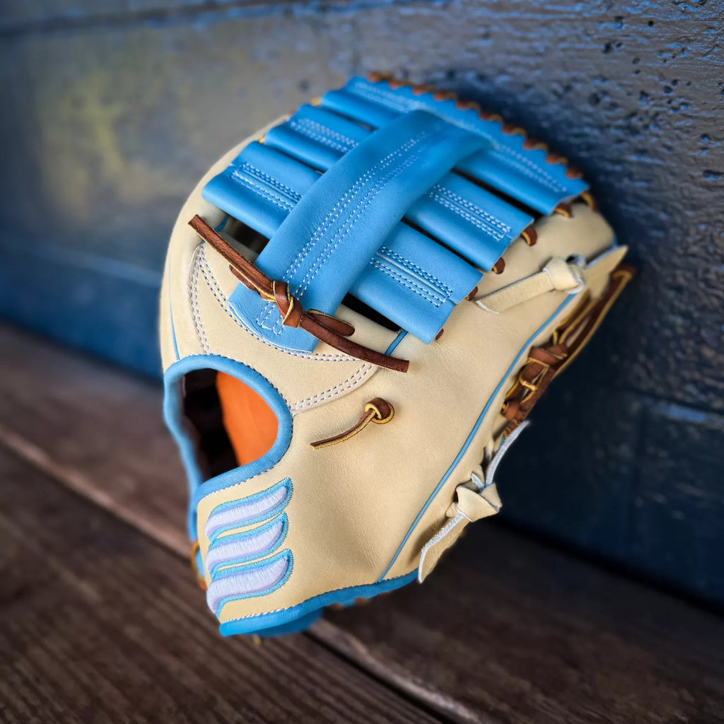 Emery Summit Pro YC52 Outfield Glove – Tan / Light Blue – Emery